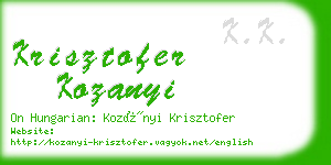 krisztofer kozanyi business card